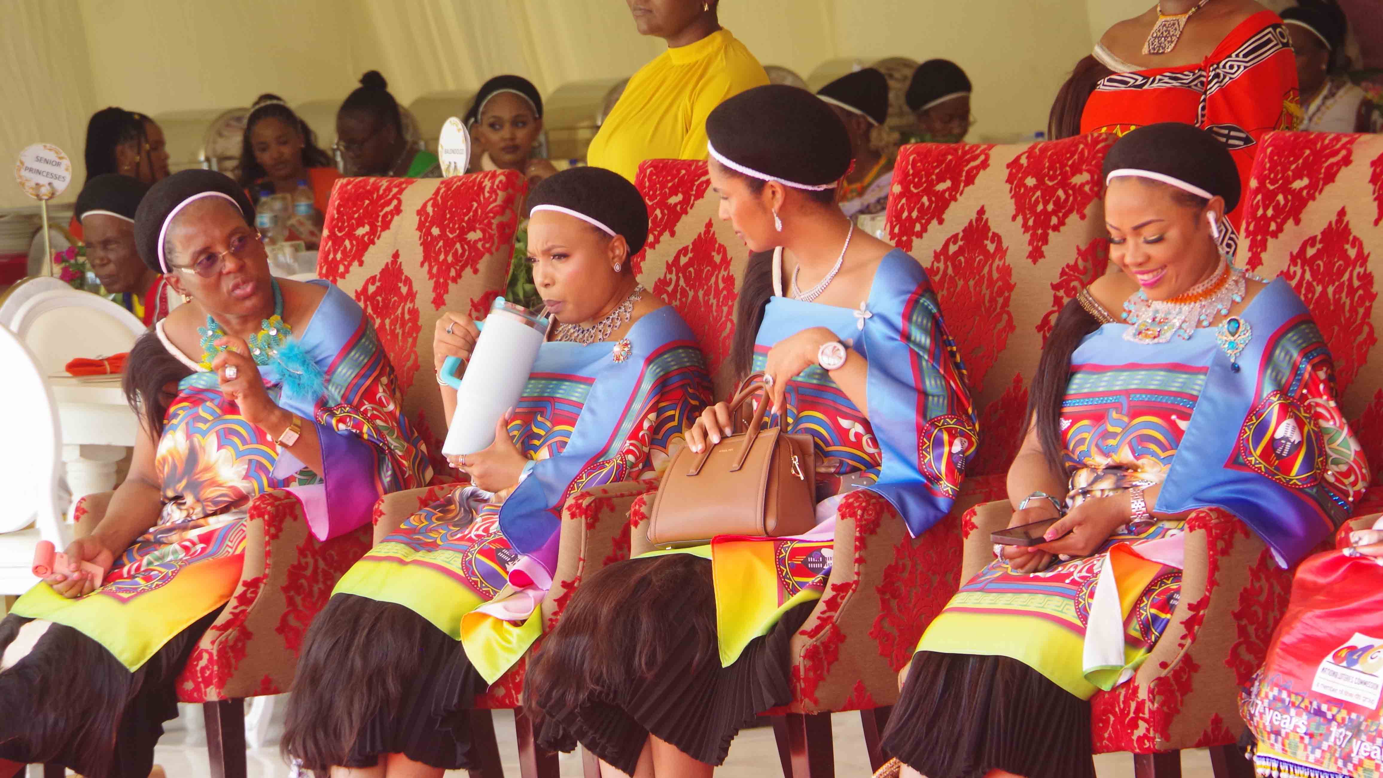 Emakhosikati (L-R) LaMotsa, LaGija, LaMagongo and LaNtentesa also attended the ceremony.